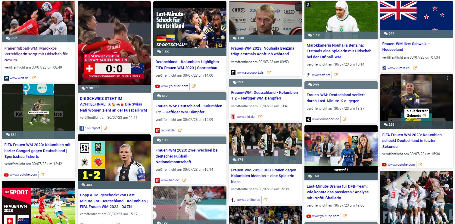 Medienanalyse Frauenfußball-Weltmeisterschaft ARGUS DATA INSIGHTS